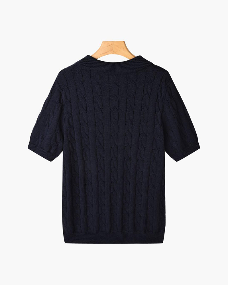 Cable Knit Polo