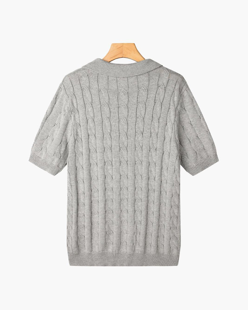 Cable Knit Polo