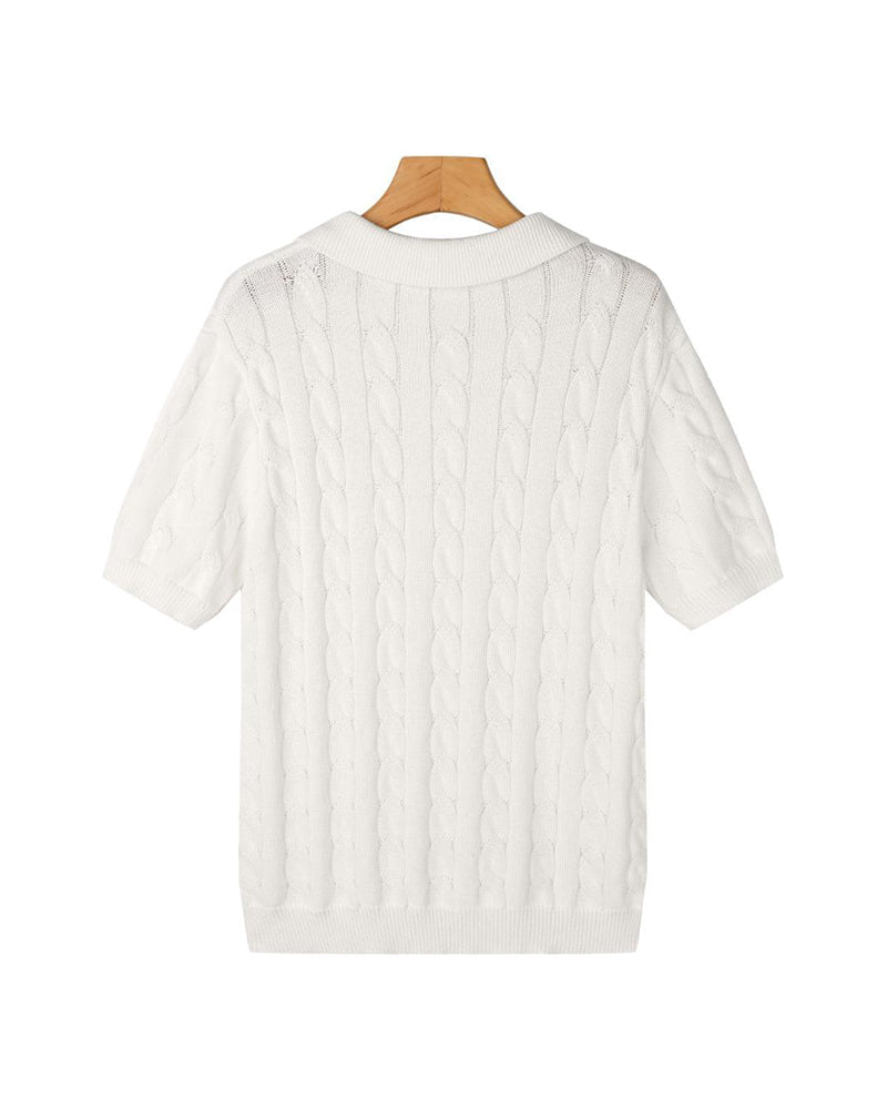 Cable Knit Polo