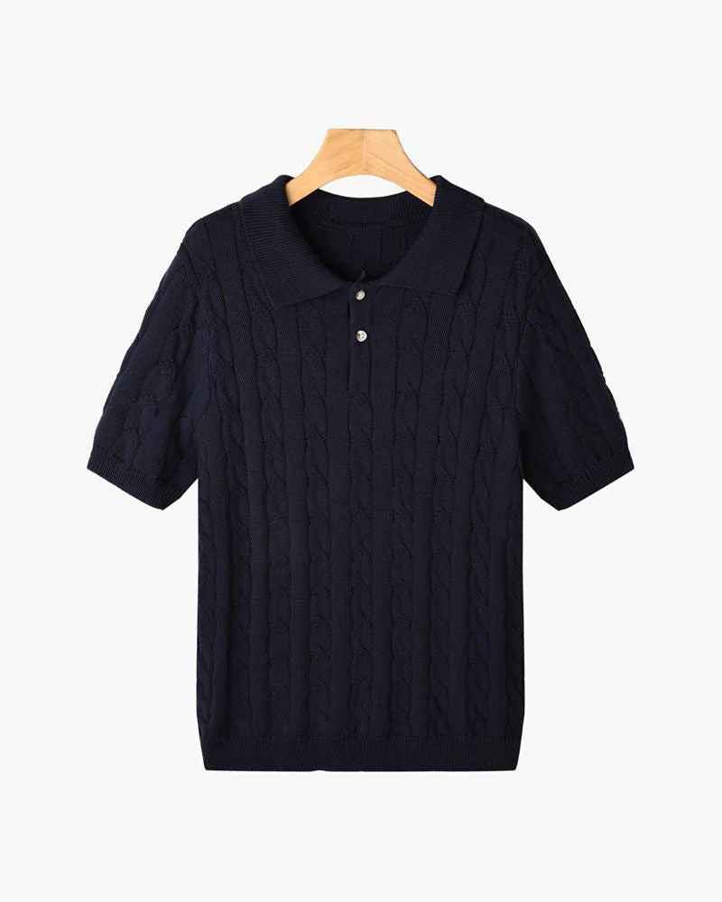 Cable Knit Polo