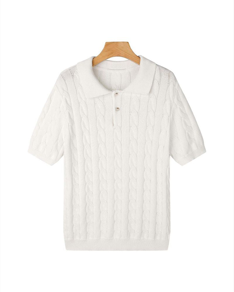Cable Knit Polo