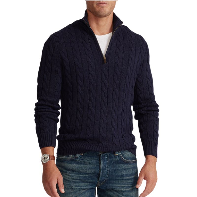 TAEBAEK Zipped Cable Sweater