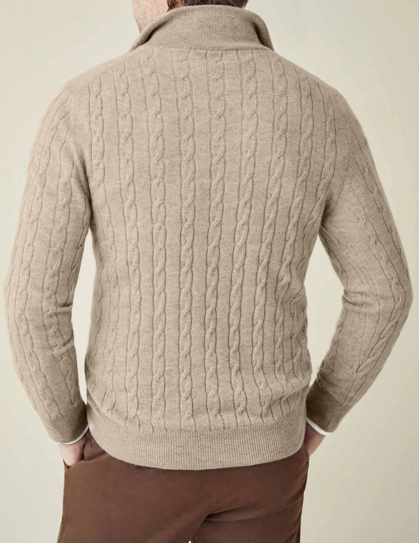 COURCHEVEL Cable Knit Zipper Sweater