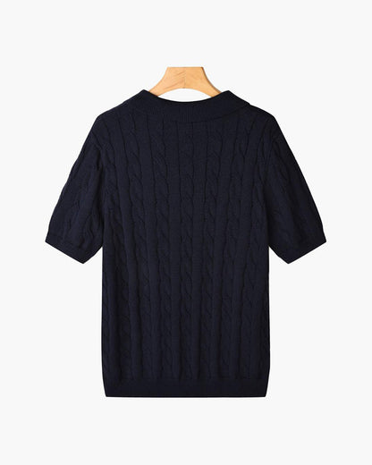 Cable Knit Polo