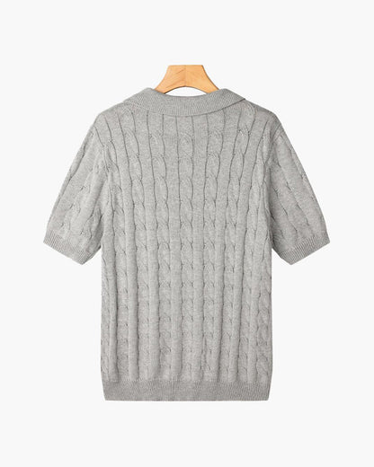Cable Knit Polo