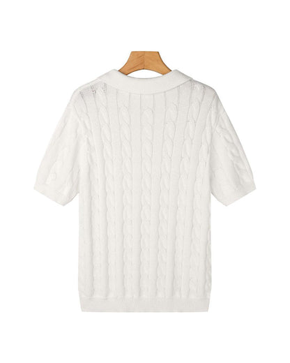 Cable Knit Polo