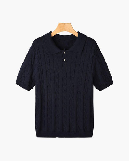 Cable Knit Polo