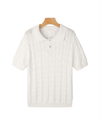 Cable Knit Polo