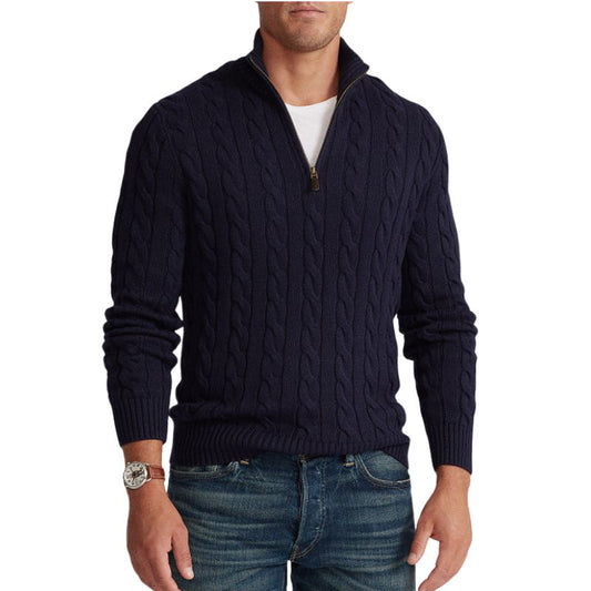 TAEBAEK Zipped Cable Sweater